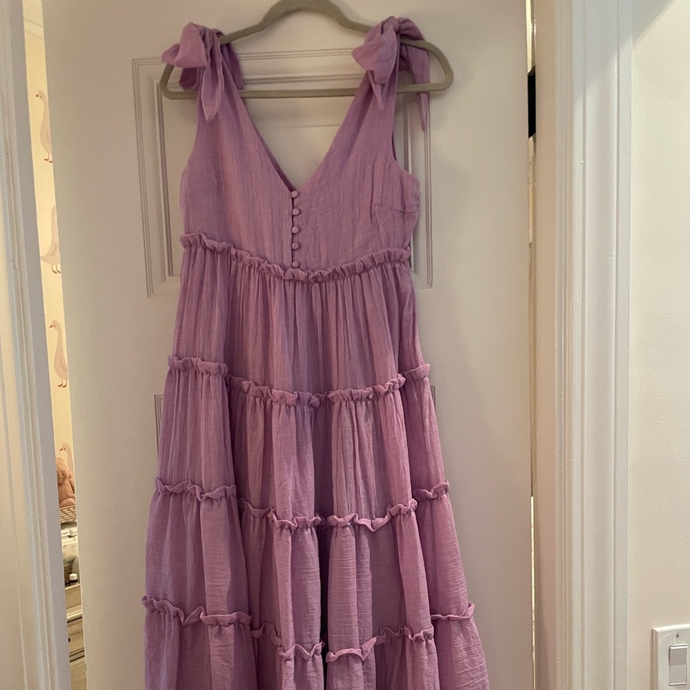 English Factory Lavender Tiered Maxi Dress